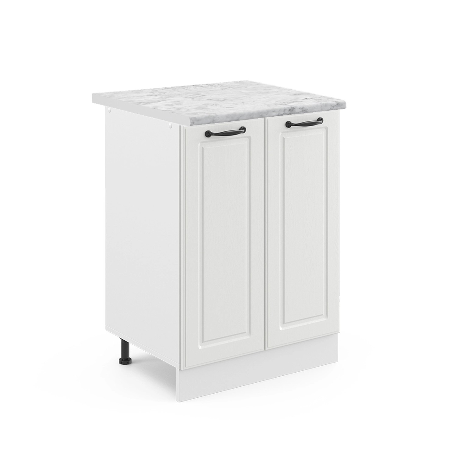 Vicco Küchenunterschrank R-Line Küchenkommode Weiß Landhaus/Weiß 60 cm AP Marmor
