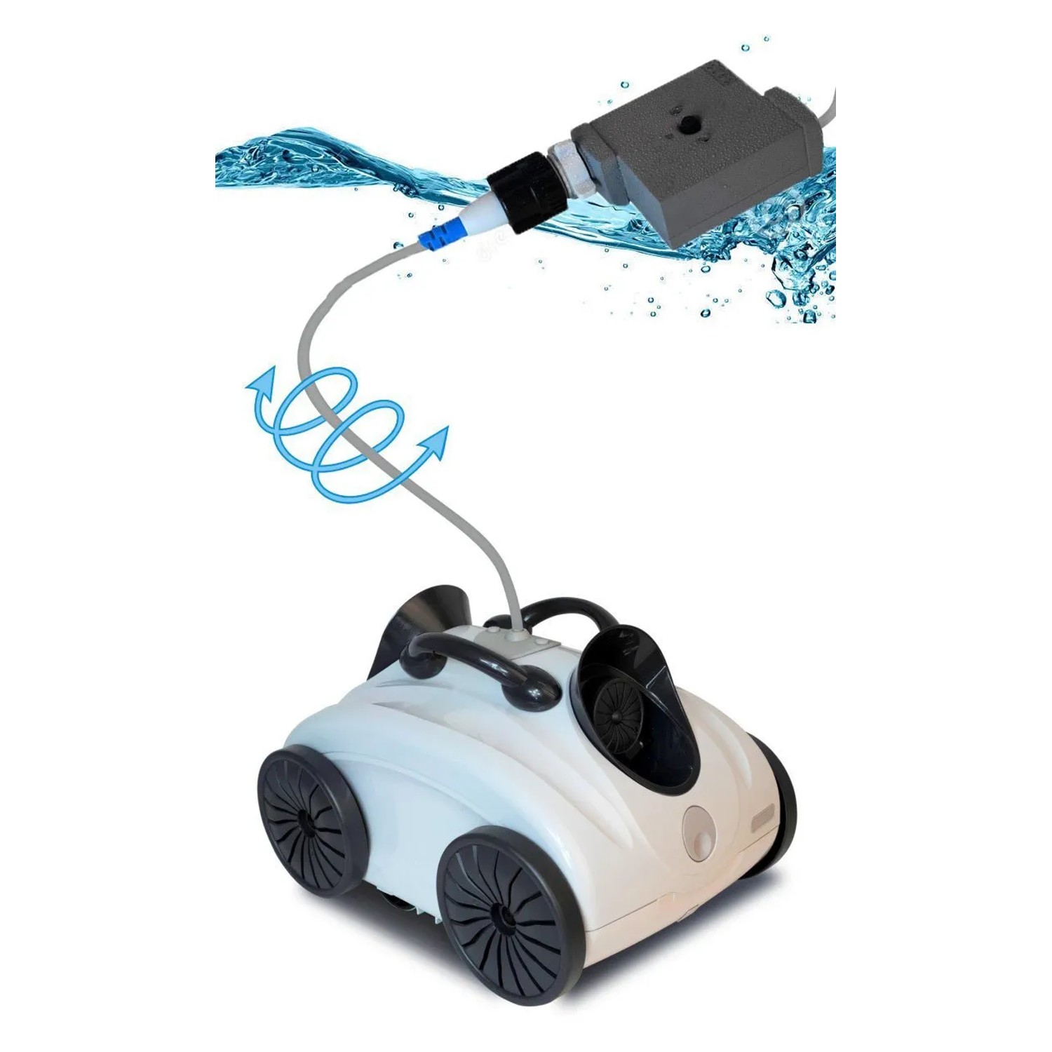 Interline Poolroboter King Crab 5210, automatischer Schwimmbadreiniger mit Kabel und Filter.