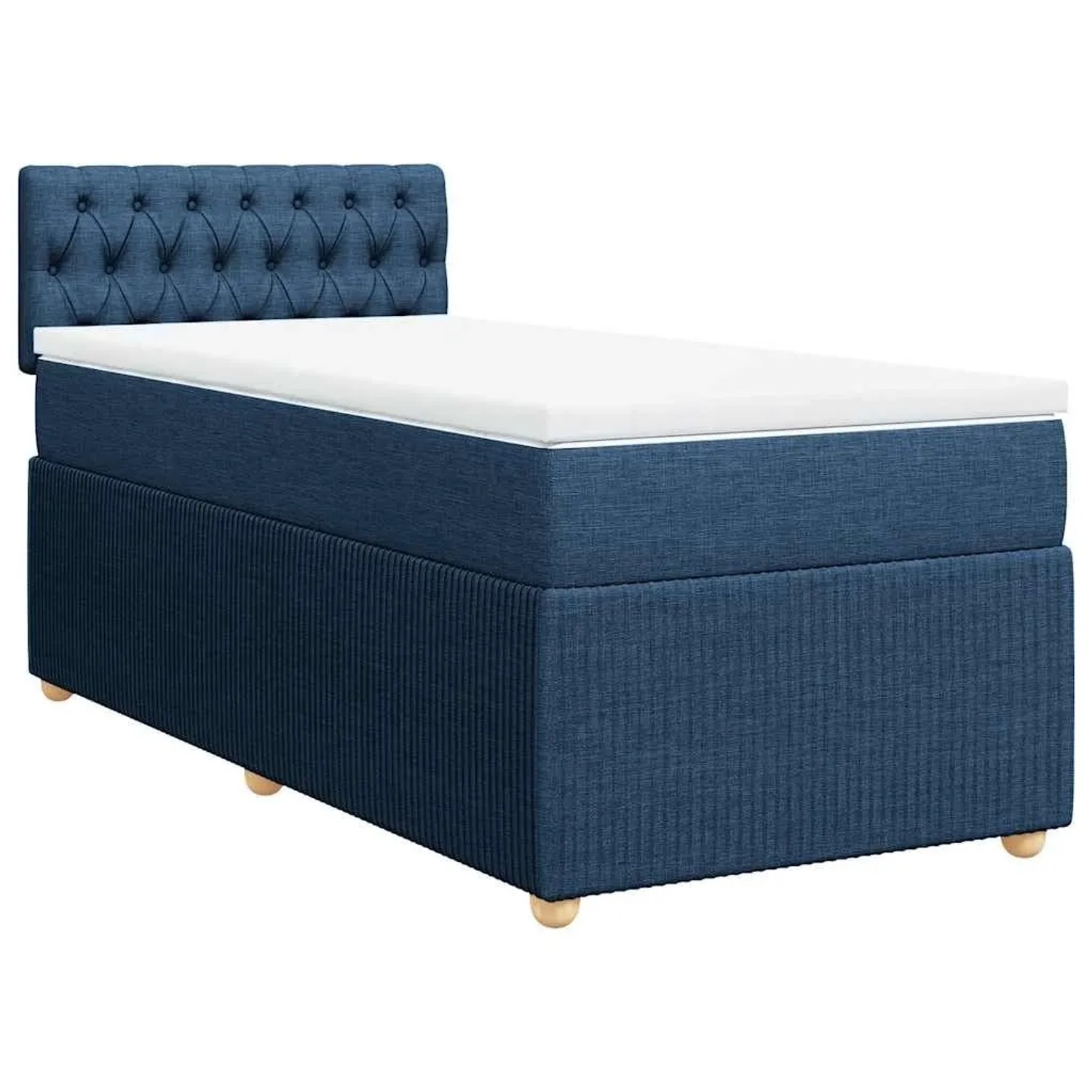 vidaXL Boxspringbett mit Matratze Blau 100x200 cm Stoff 3287380 günstig online kaufen
