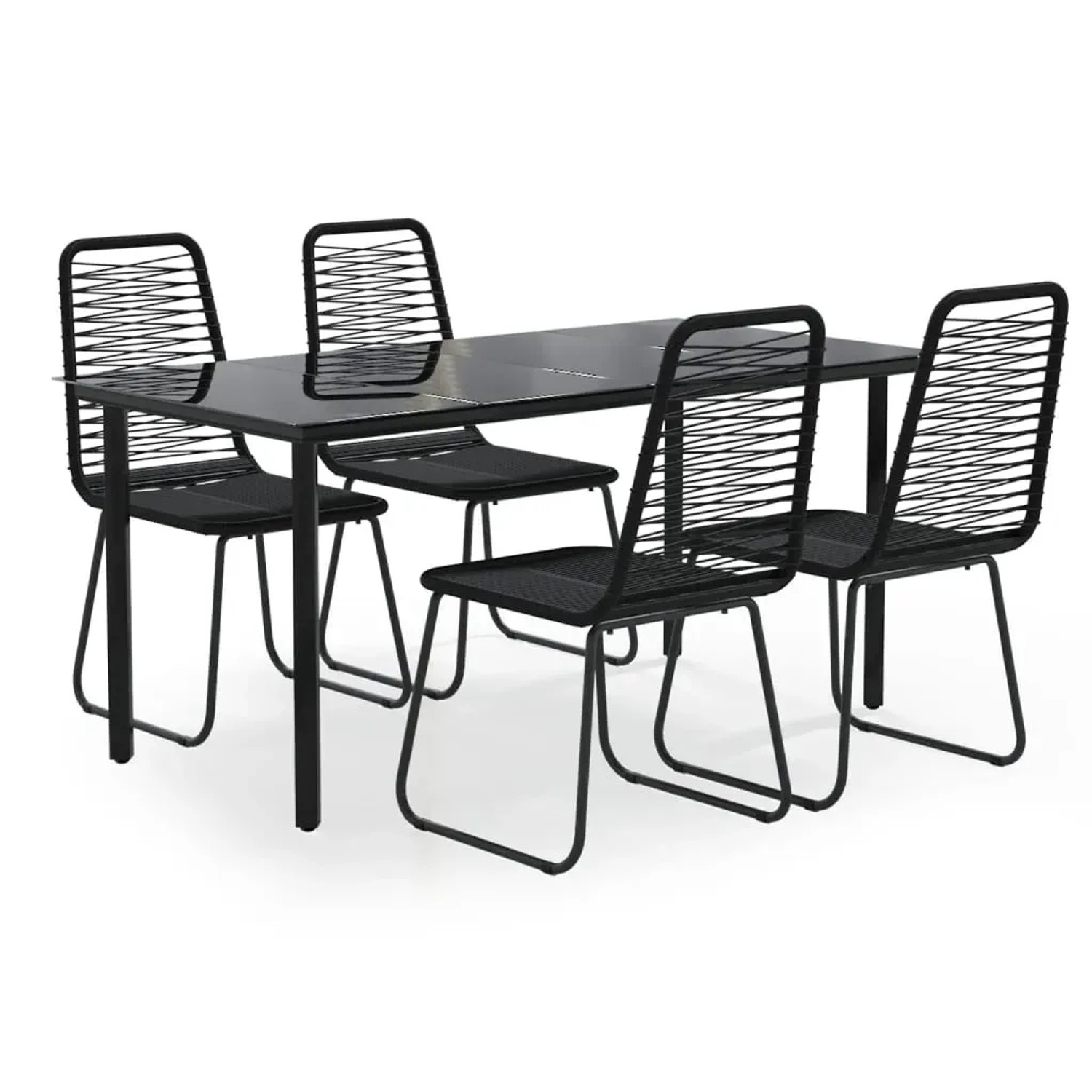 vidaXL 5-Tlg Garten-Essgruppe Schwarz 3156504
