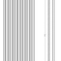 Technische Zeichnung Schulte Design-Heizkörper Lyon, 180x60,6 cm, Mittelanschluss.