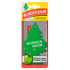 Wunderbaum Lufterfrischer Grüner Apfel für Auto, Baumform mit Apfel-Motiv.