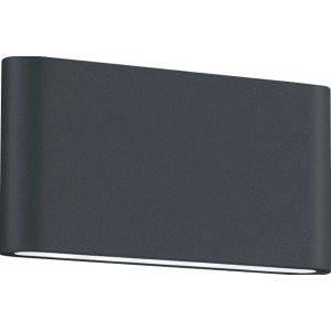 Moderne, anthrazitfarbene Trio LED-Wandleuchte Thames für Innen und Außen.