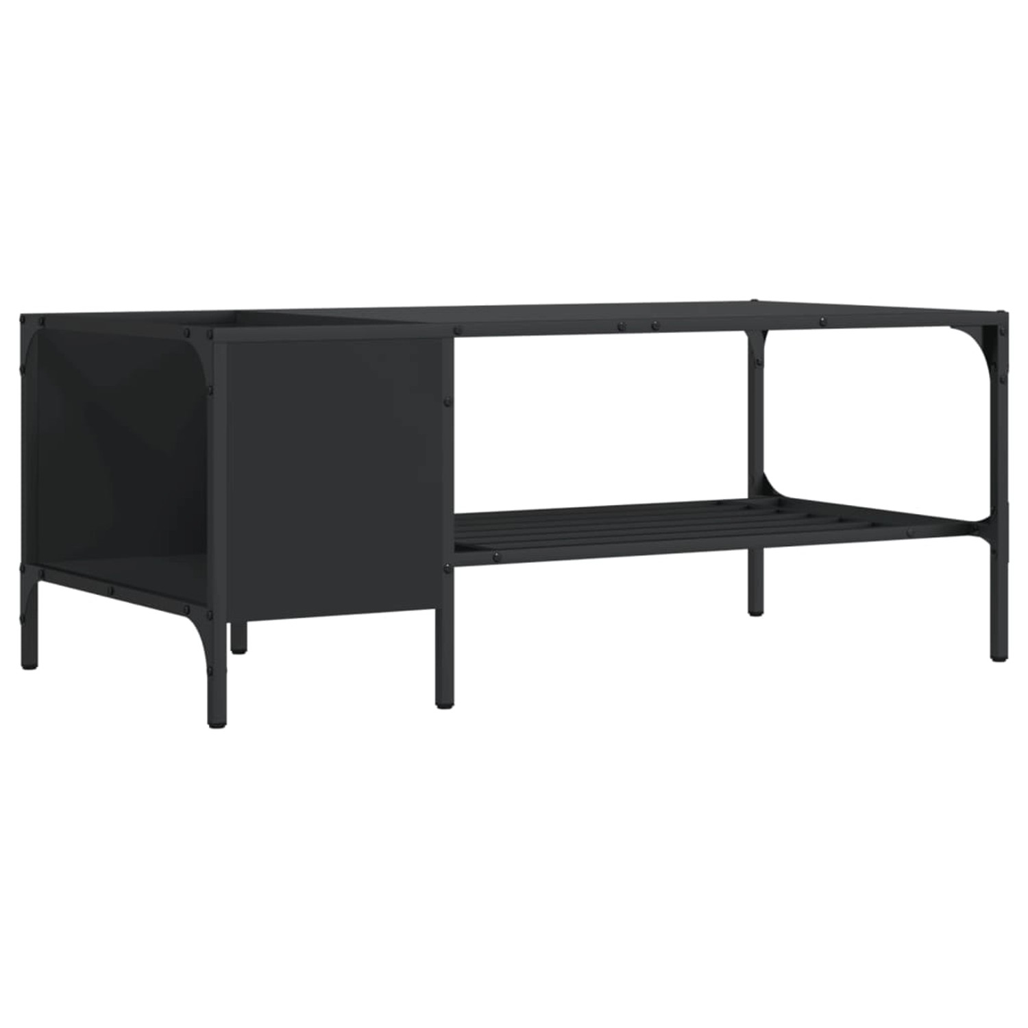 vidaXL Couchtisch mit Regal Schwarz 100x51x40 cm Holzwerkstoff günstig online kaufen