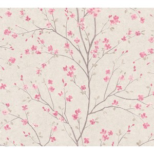 A.S. Creation Vliestapete Metropolitan Stories II mit Kirschblüten in Rosa.