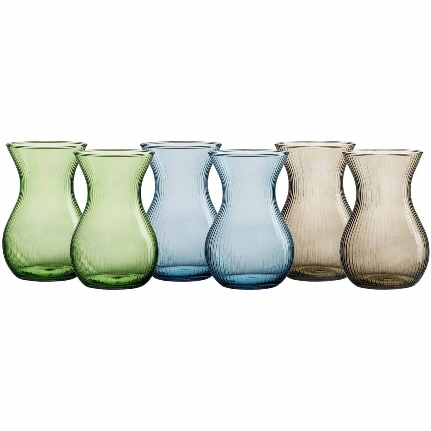 Ritzenhoff & Breker Rosalie Vase aus Glas 18 cm 6er Set Mix