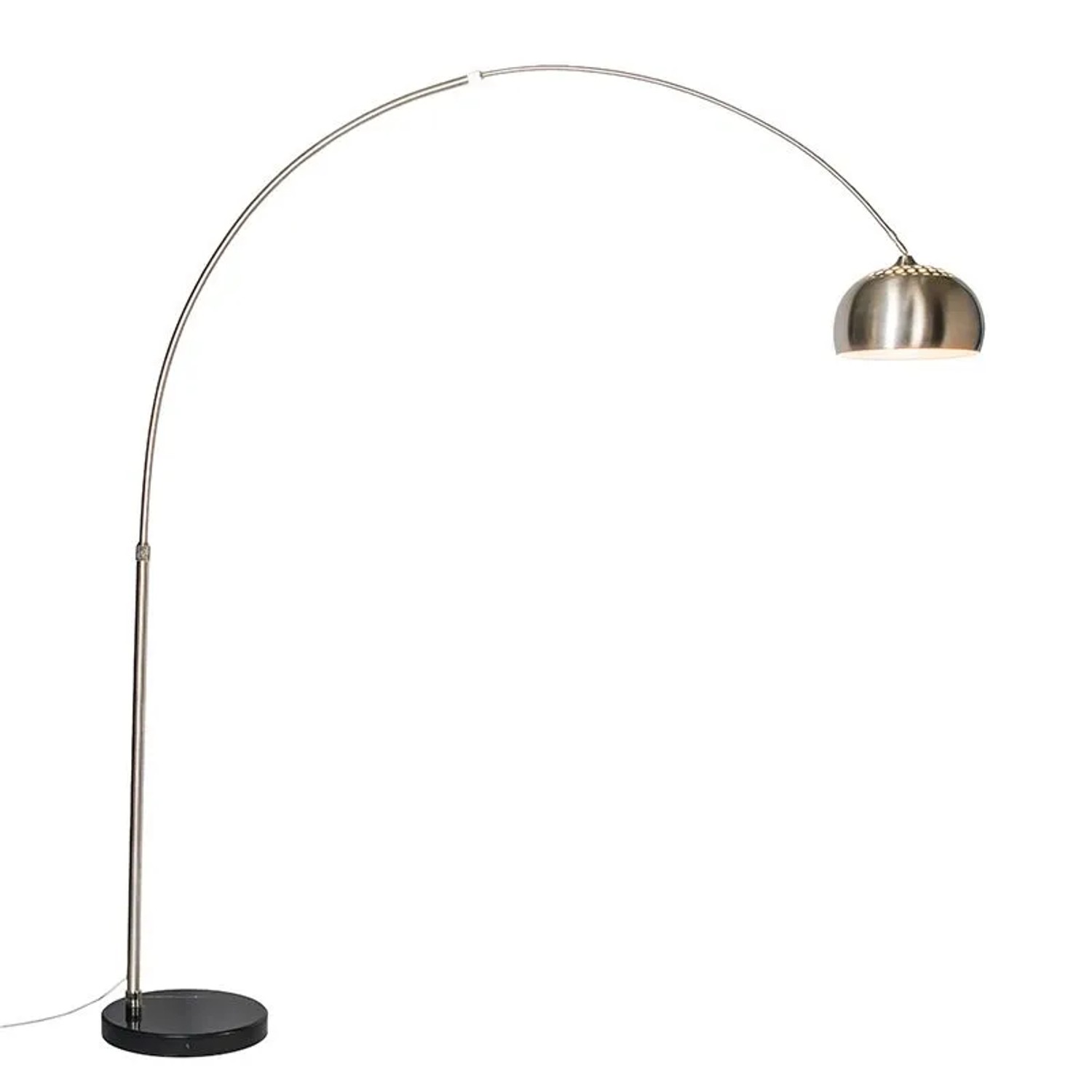 QAZQA Bogenleuchte Stahl Metallschirm 32 cm Verstellbar XXL