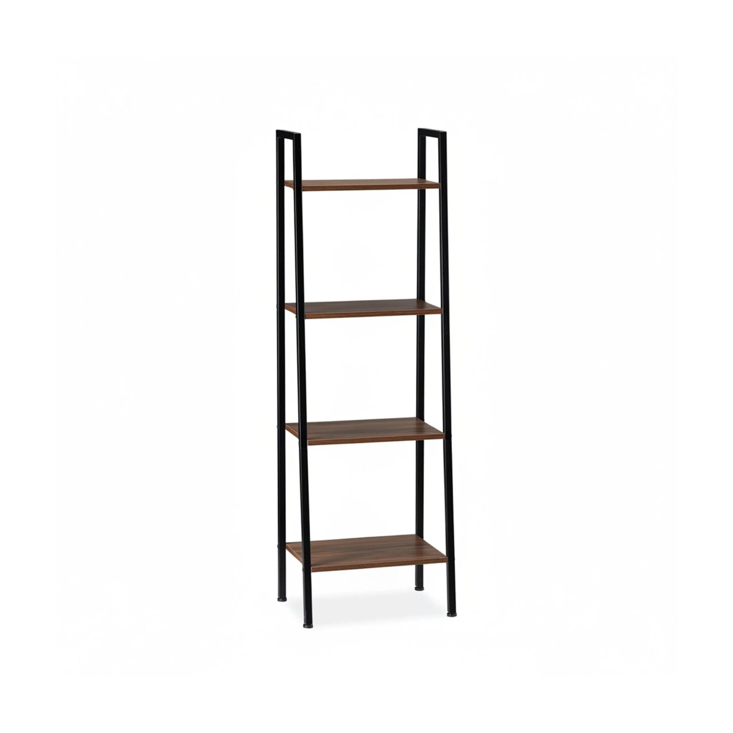 Relaxdays Standregal Holz Schwarz 4 Ablagen 136 cm x 44 cm x 31,5 cm
