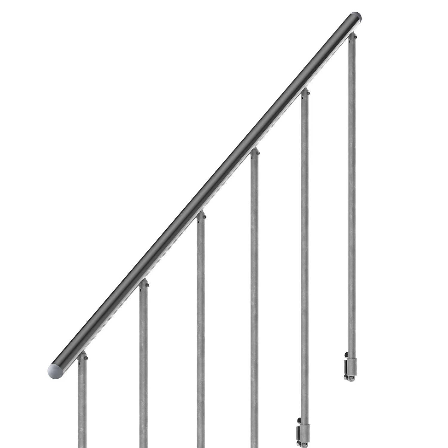 Dolle Außentreppe Gardentop Steiggeländer Set 3 für 6 Stufen, Stahl verzinkt, Aluminium Handlauf.