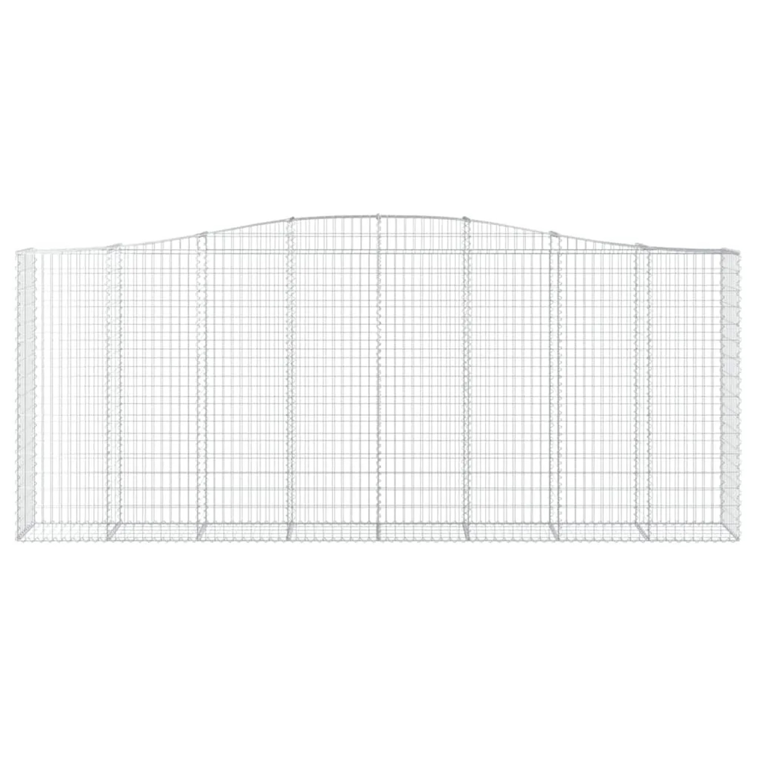 8er Set Gabionen mit Hochbogen, 400x50x160/180cm, aus verzinktem Eisen für Hochbeete.