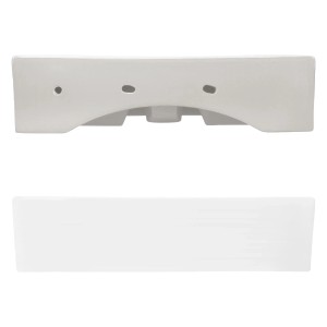 Weißes ECD Germany Keramik Waschbecken (515x360x130 mm) mit Ablaufgarnitur.