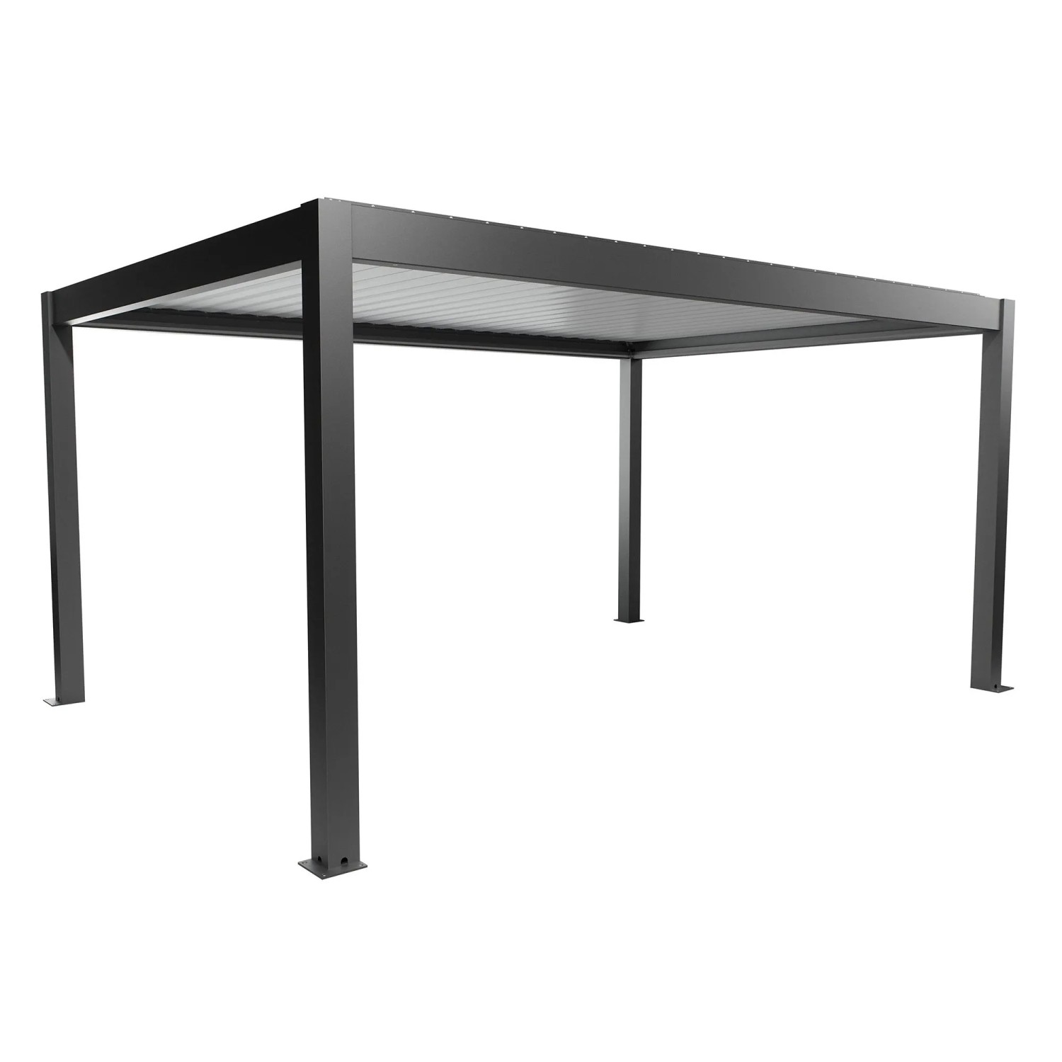 Biohort Pergola 5 m x 3,5 m Dunkelgrau-Metallic/Weiß