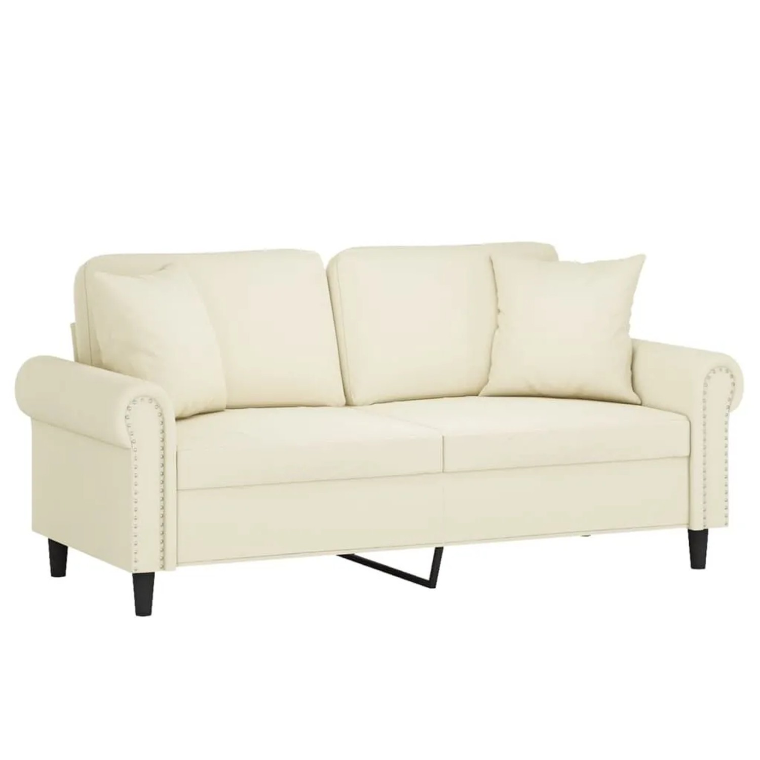 vidaXL 2-Sitzer-Sofa mit Zierkissen Creme 140 cm Samt 3200953 günstig online kaufen
