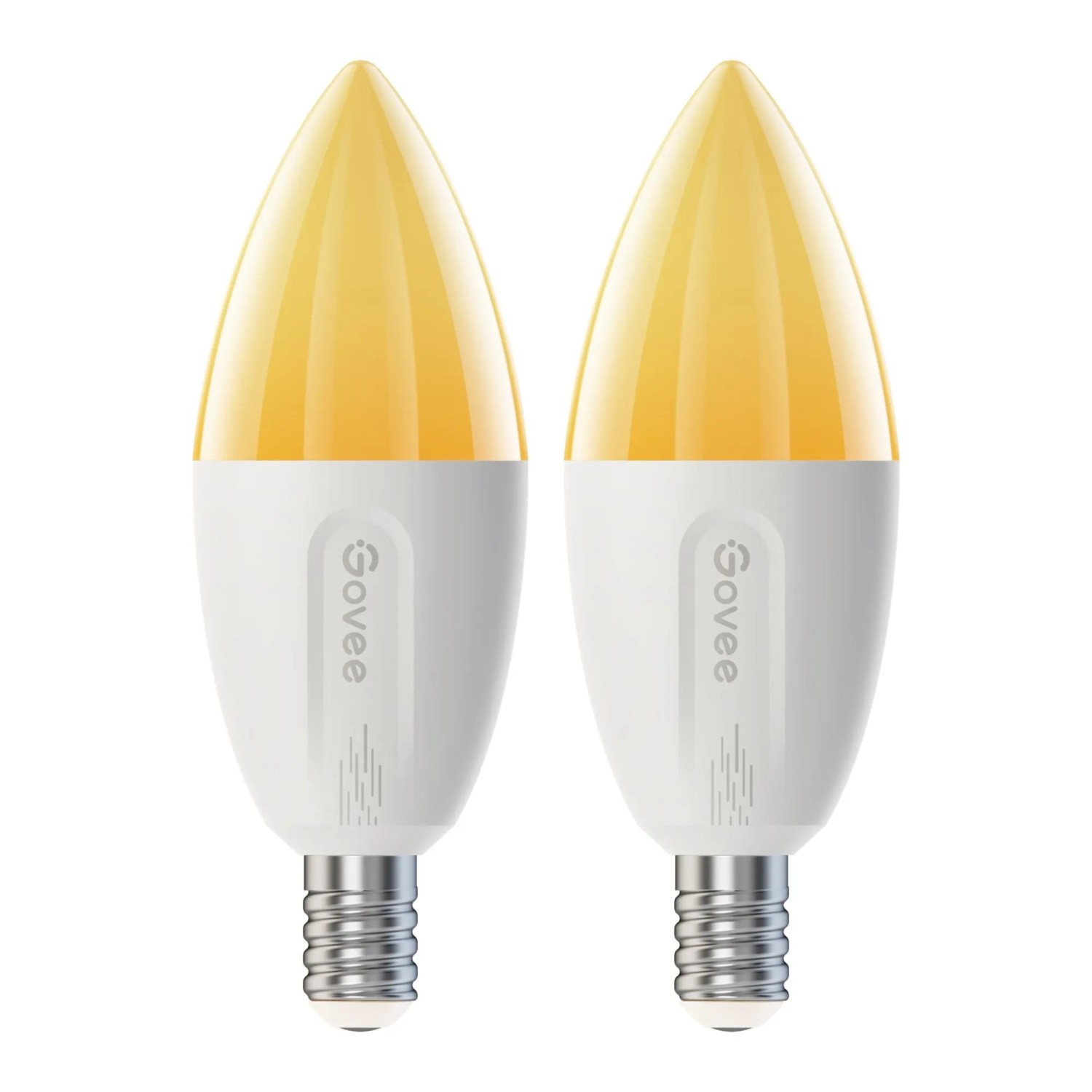 2er Set Govee E14 LED Leuchtmittel in Glühlampenform, 6500K, 450lm, 5W, smarte Steuerung.