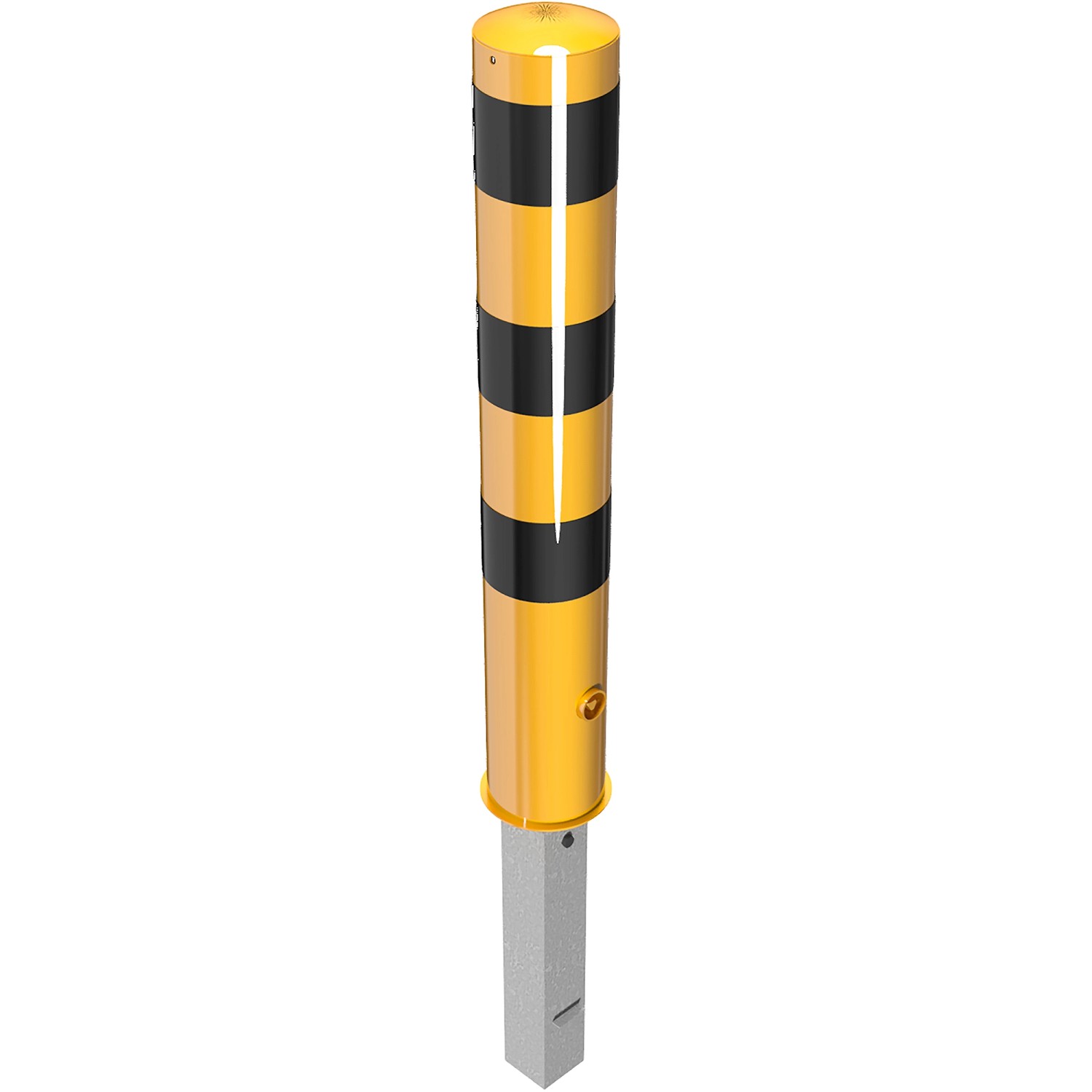 Schake Stahlrohrpoller Herausnehmbar Dreikant Ø 152 mm Gelb-Schwarz