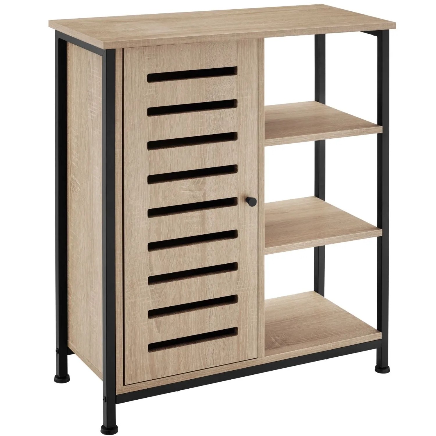 Tectake Sideboard  Industrial Style Holz und Stahl  32 x 71 x 82 cm Industrial Holz Hell  Eiche Sonoma