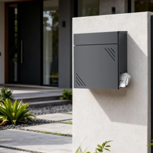 Wiltec Briefkasten Anthrazit V63 Postkasten Stahl Zeitungsfach Wandbriefkasten