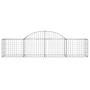 vidaXL Gabionen mit Hochbogen, 18 Stk, 200x50x40/60 cm, Eisen, silbern. Ideal als Hochbeet oder Gartenbarriere.