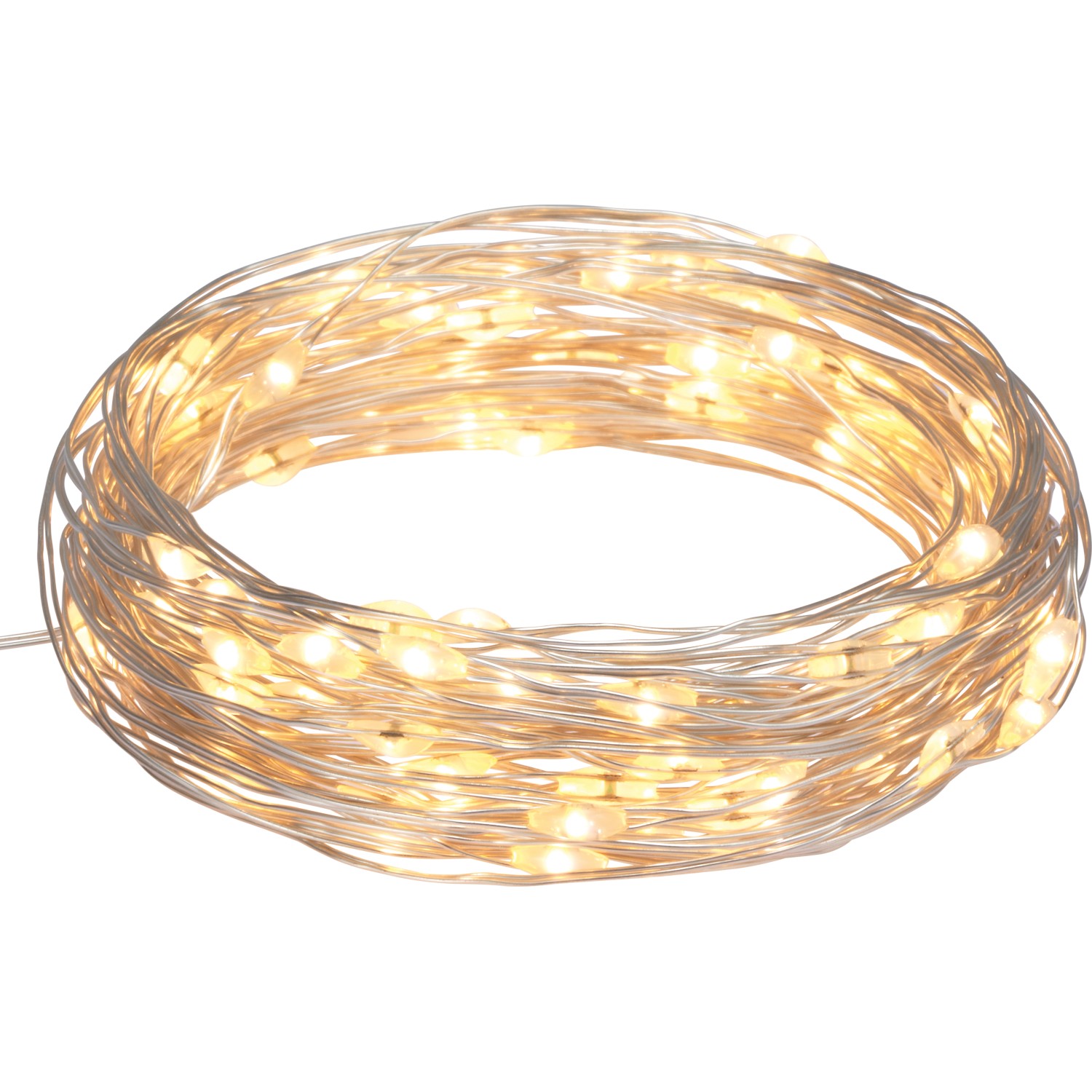 LED-Drahtlichterkette 80 LEDs Warmweiß 8 m