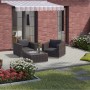 Graue Rechteck-Pflastersteine 20x10x6 cm auf Terrasse mit Gartenmöbeln.