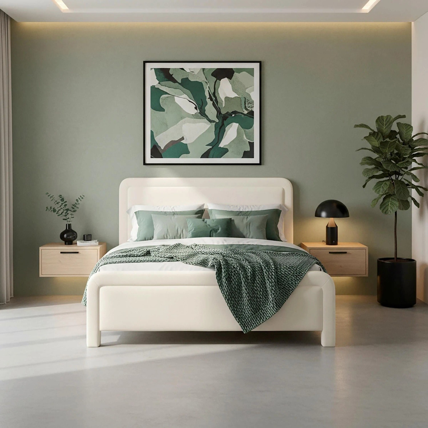 Bessagi Home Polsterbett Xirelia Elfenbein ca. 160x200 cm