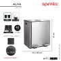 Spirella Kosmetikeimer Aliya, 2x20L, Schwarz Matt, Trennmülleimer mit zwei Fächern und Pedal.