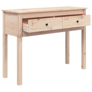 vidaXL Konsolentisch aus Kiefernholz, 100x35x75 cm, mit zwei Schubladen.