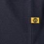 Detailaufnahme: Marineblaues Hans Schäfer Workwear T-Shirt mit Logo.