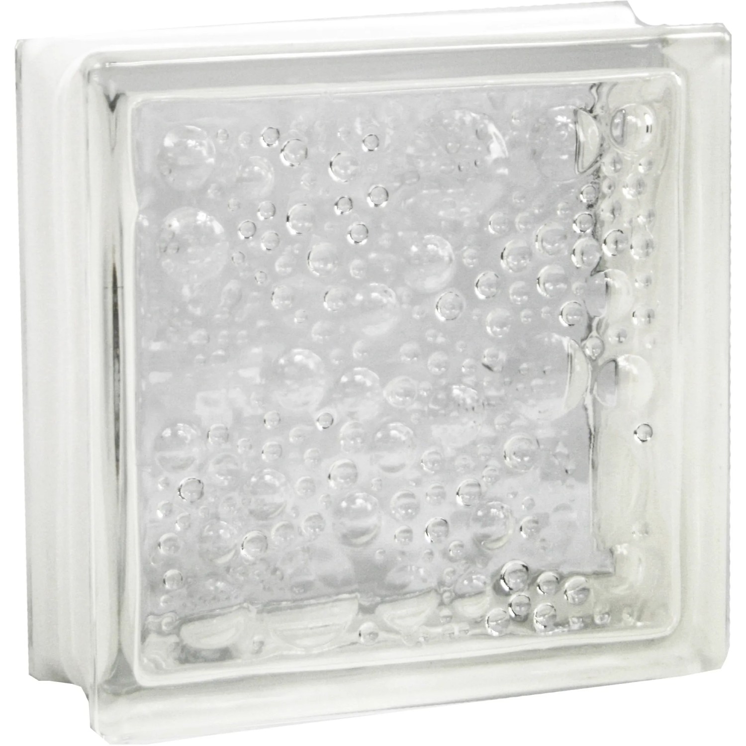 Fuchs Glasstein Savona, 19x19x8 cm, glänzend mit Wassertropfen-Optik für Innen & Außen.