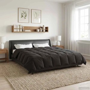 vidaXL Sommerdecke Gepolstert Anthrazit 200 x 240 cm Mikrofaser 42025909