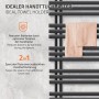 ECD Germany Badheizkörper elektrisch, 600x1600mm, Anthrazit mit Handtüchern.