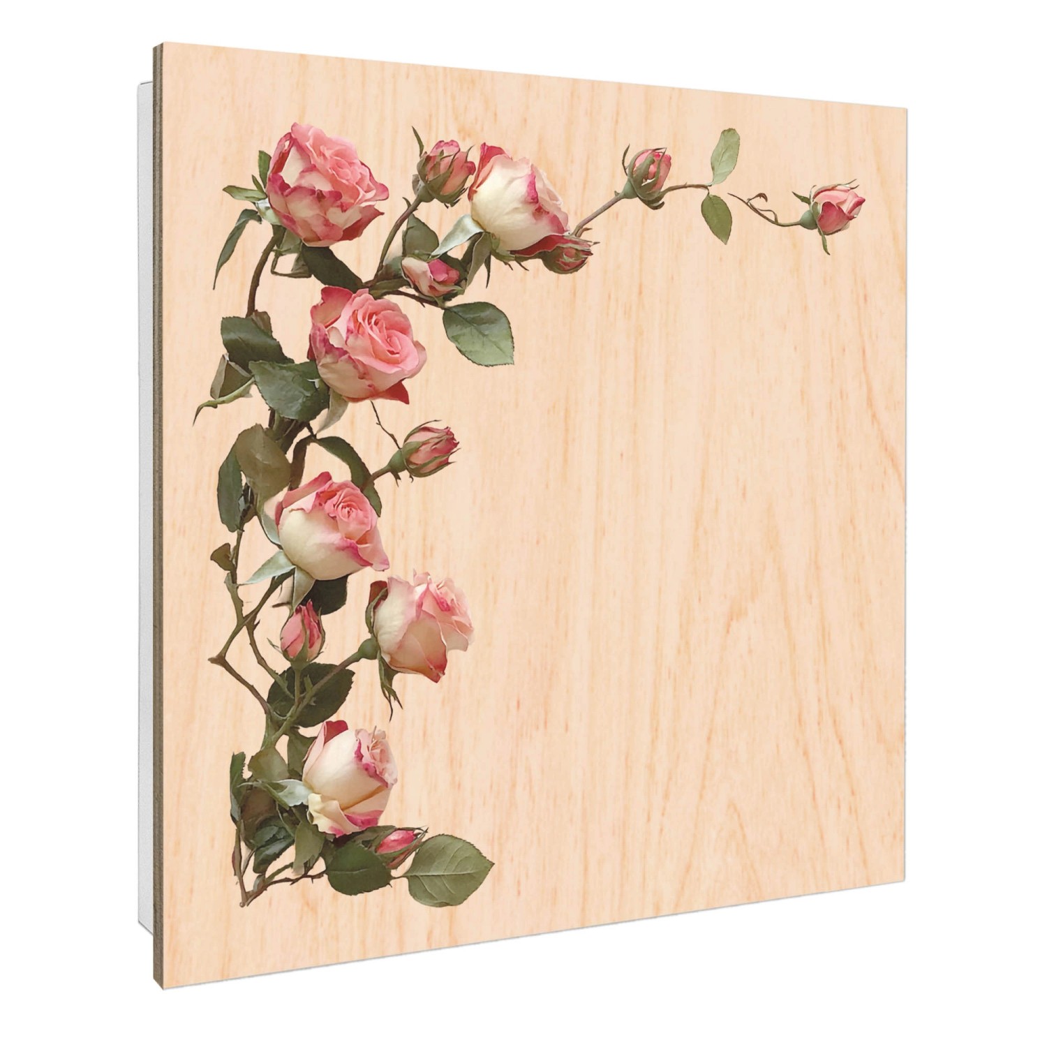 Banjado Schlüsselkasten mit Holzfront 30x30cm Weiß Scharnier Links 50 Haken günstig online kaufen