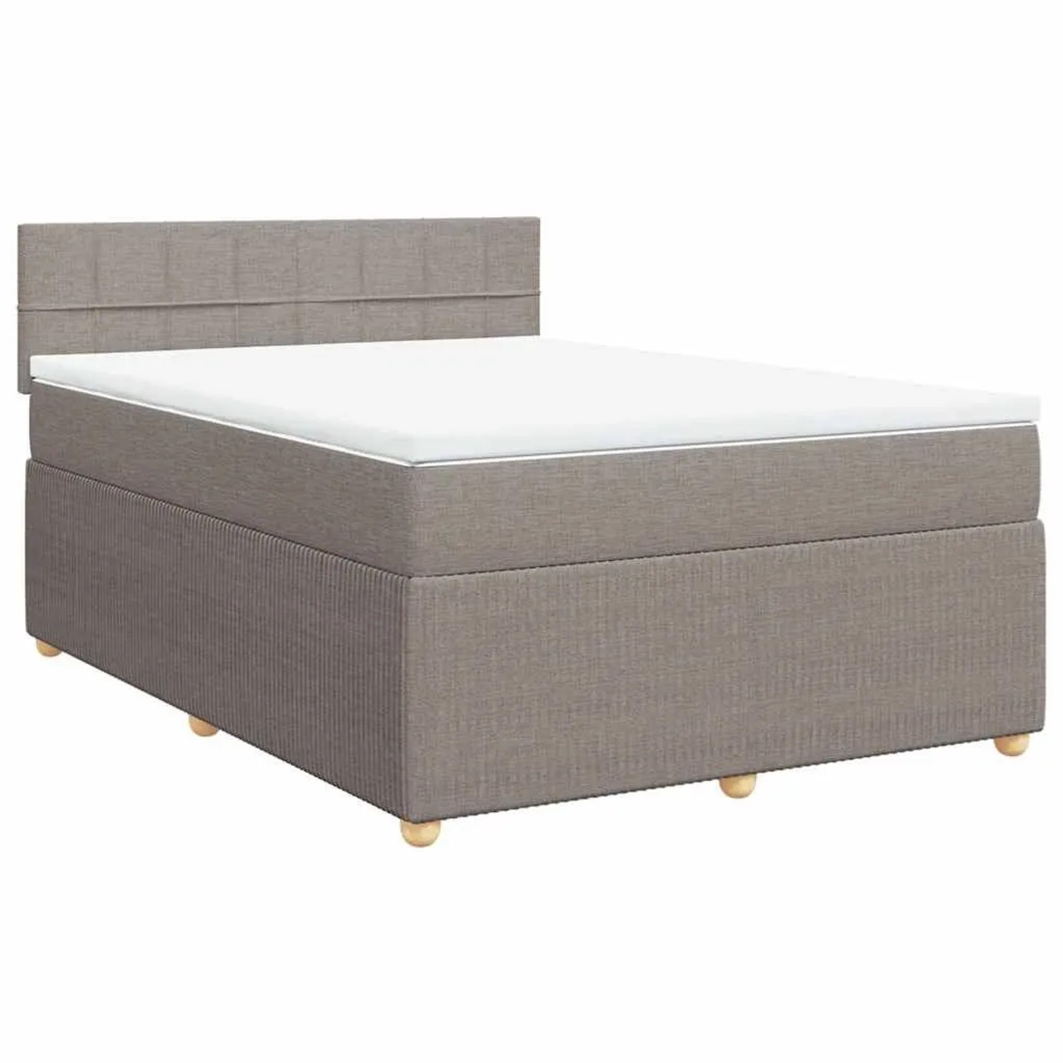 vidaXL Boxspringbett mit Matratze Taupe 160x200 cm Stoff 3289811
