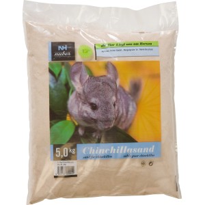 Nuber Chinchilla Sand, 5 kg Sack, feiner Badesand für Kleintiere zur Fellpflege.