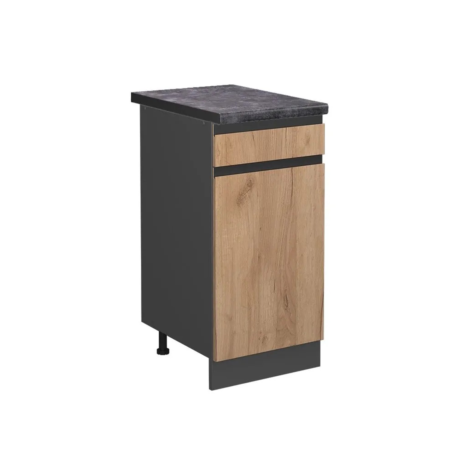 Vicco Küchenunterschrank R-Line Goldkraft Eiche Anthrazit 40 cm J-Shape AP Anthrazit