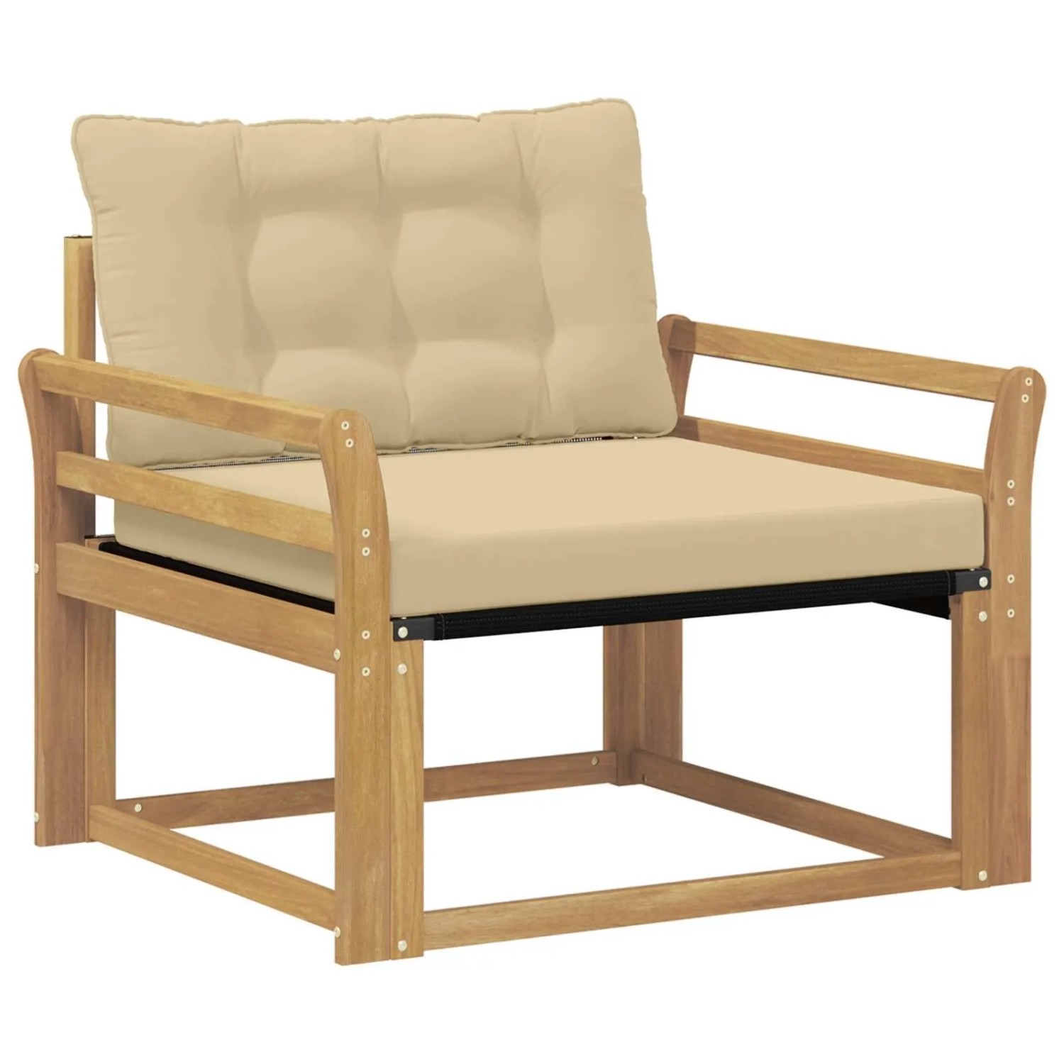 vidaXL Outdoor-Sofagarnitur Massives Akazienholz und Textilene Weiß 3439067