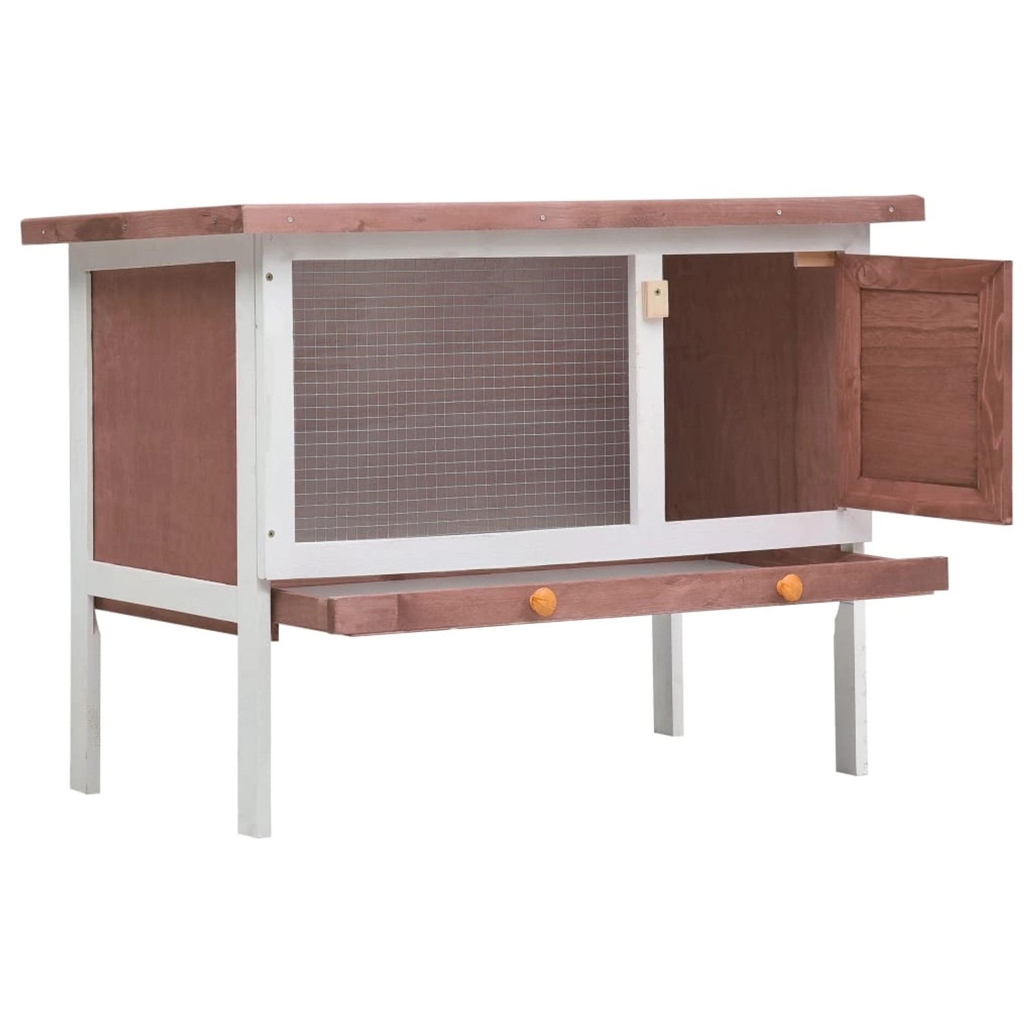 Kaninchenstall 1 Ebene Braun Holz günstig online kaufen