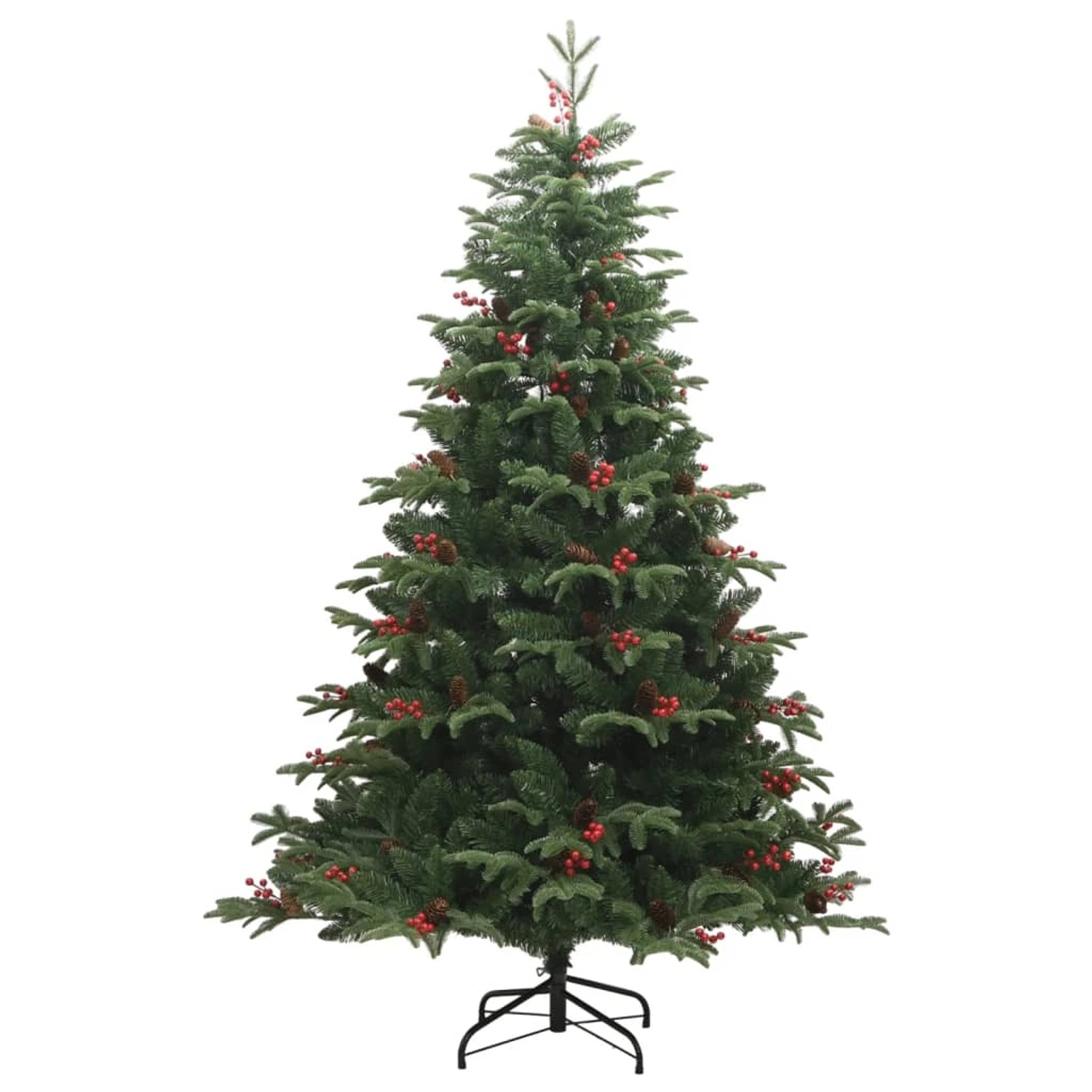 vidaXL Künstlicher Weihnachtsbaum Klappbar mit Zapfen   Beeren 180 cm Modell 3