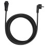 Schwarzes 5m AC-Kabel für Growatt Balkonkraftwerk mit Stecker und Anschluss.
