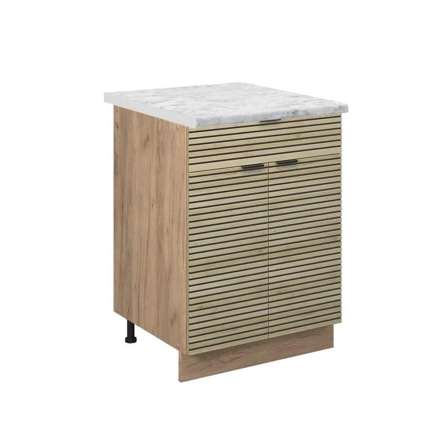 Vicco SchuBunterschrank Fame-Line Eiche Paneel 60 x 82 mit Schublade AP Marmor Art Nr 51366