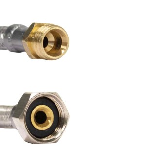 Klasebo Panzerschlauch Edelstahl Flexschlauch 3/8 AG X 1/2 ÜM 800 Mm DVGW