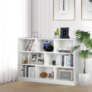 Costway Kinderregal Spielzeug 2 Groß 6 Klein Fächern 122 x 32 x 93 cm Weiß