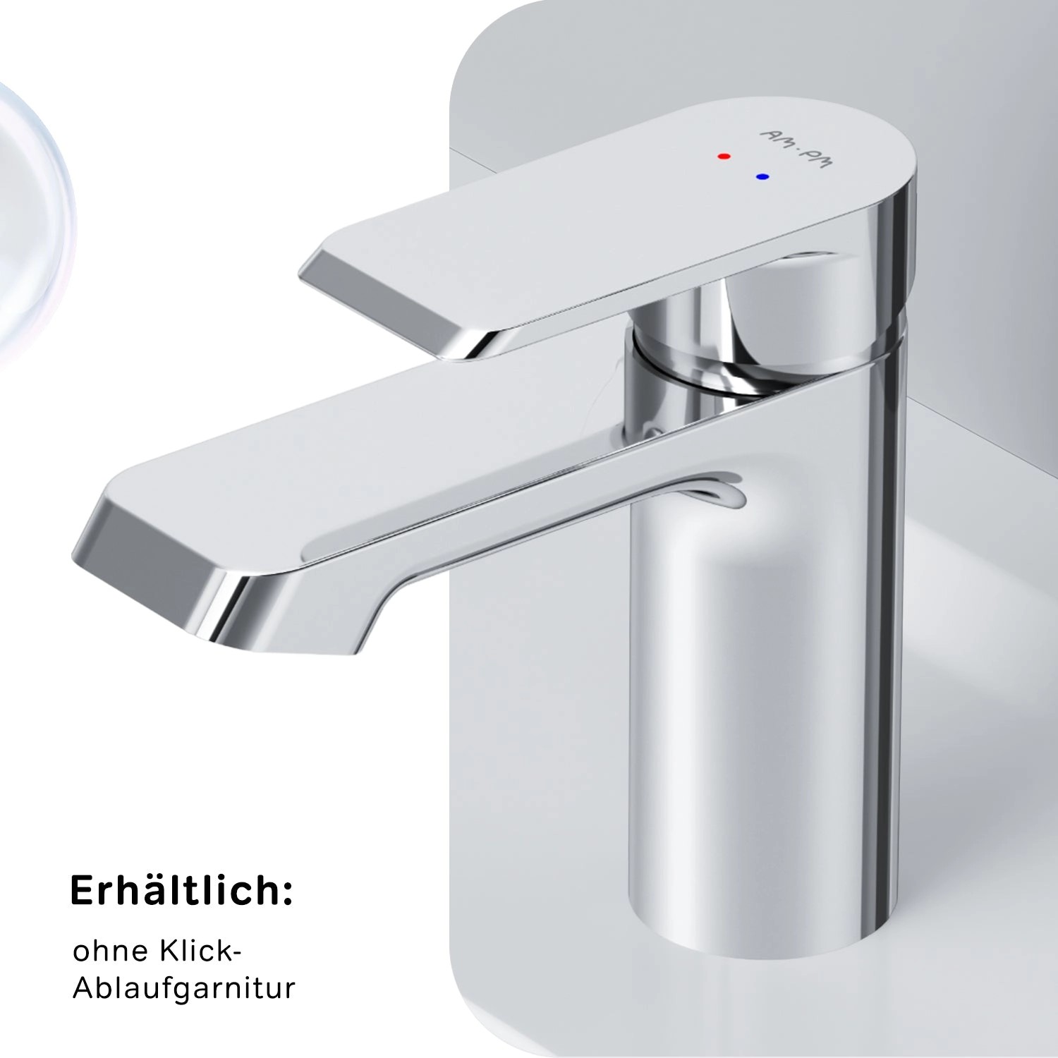 AM.PM Waschtischarmatur mit Klick-Ablaufgarnitur Flash Wasserhahn 