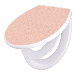 Banjado Familien WC-Sitz mit Absenkautomatik, rosa Arabesque Motiv. WC-Deckel mit integriertem Kindersitz.