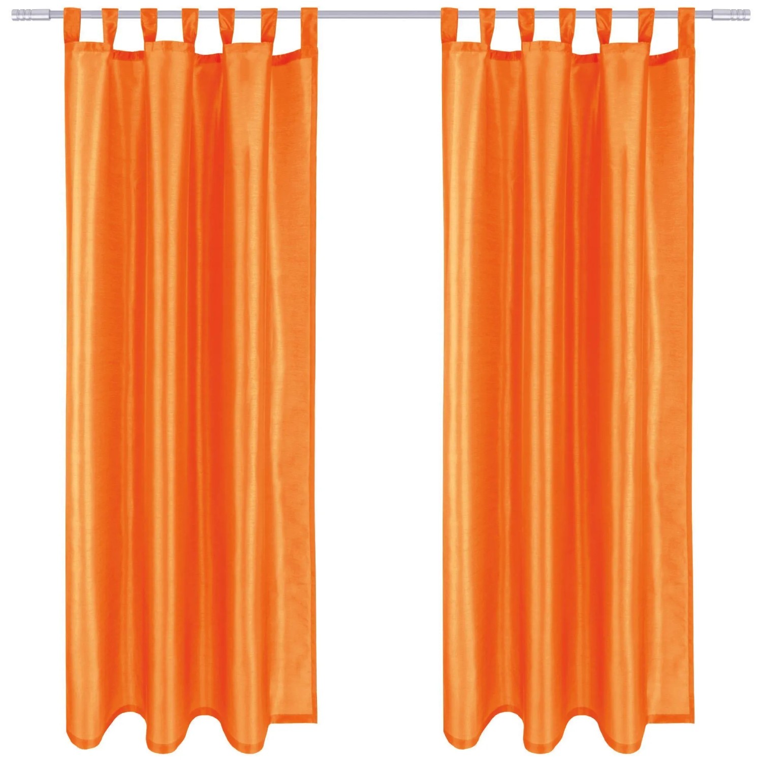 Arsvita 2er Pack Gardine Blickdicht Alessia mit Schlaufen 140 cm x 145 cm Orange