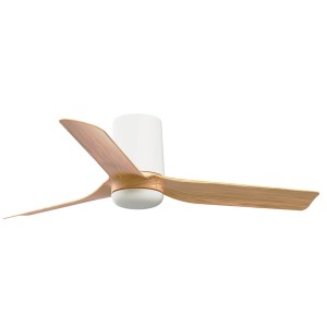 Energiespar Deckenventilator Mini Punt Tub, 90 cm, Weiß/Ahorn Optik, mit Fernbedienung.
