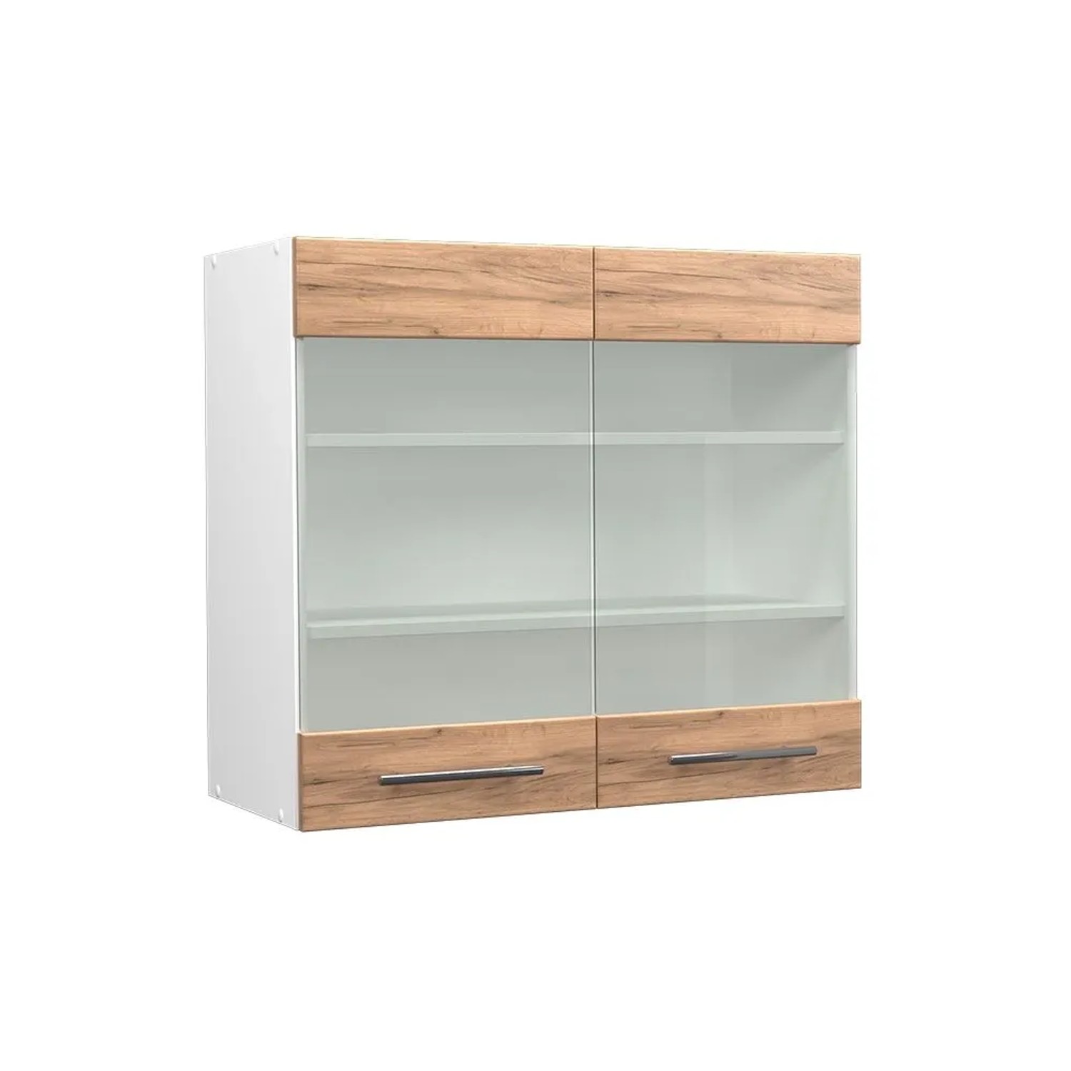 Vicco Küchenglasschrank Fame-Line Glashängeschrank Goldkraft Eiche Weiß 80 cm