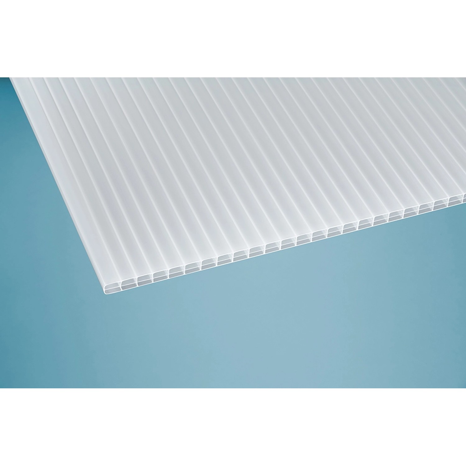 Detailansicht einer weißen Opal Stegplatte für Carports.