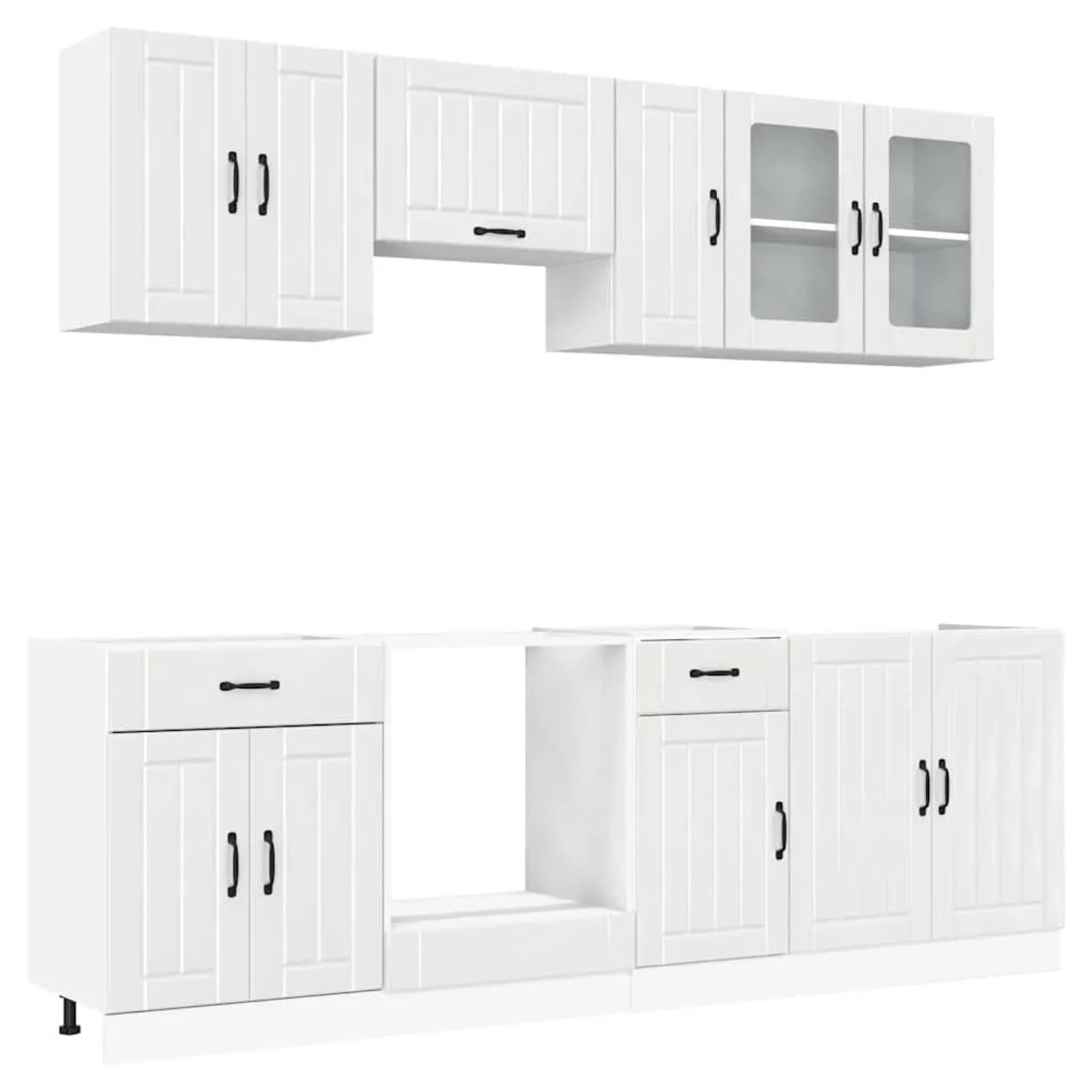 vidaXL 8 Tlg Küchenschrank-Set Lucca Hochglanz-Weiß Holzwerkstoff 3314833 günstig online kaufen