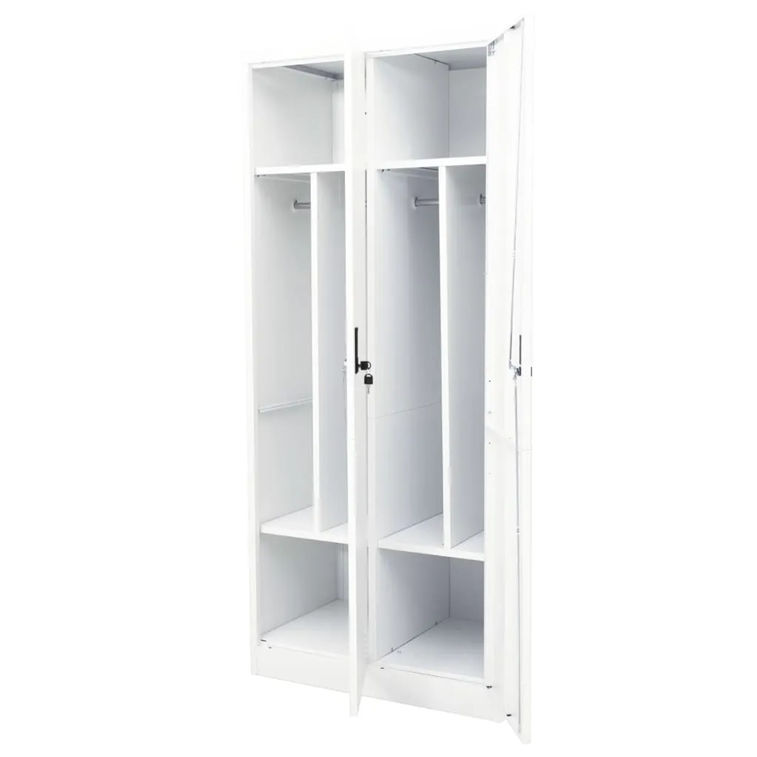 VidaXL Kleiderständer Mit 2 Regalböden – Weiß, Stahl, Platzsparend Für Schlafzimmer & Garderobe
